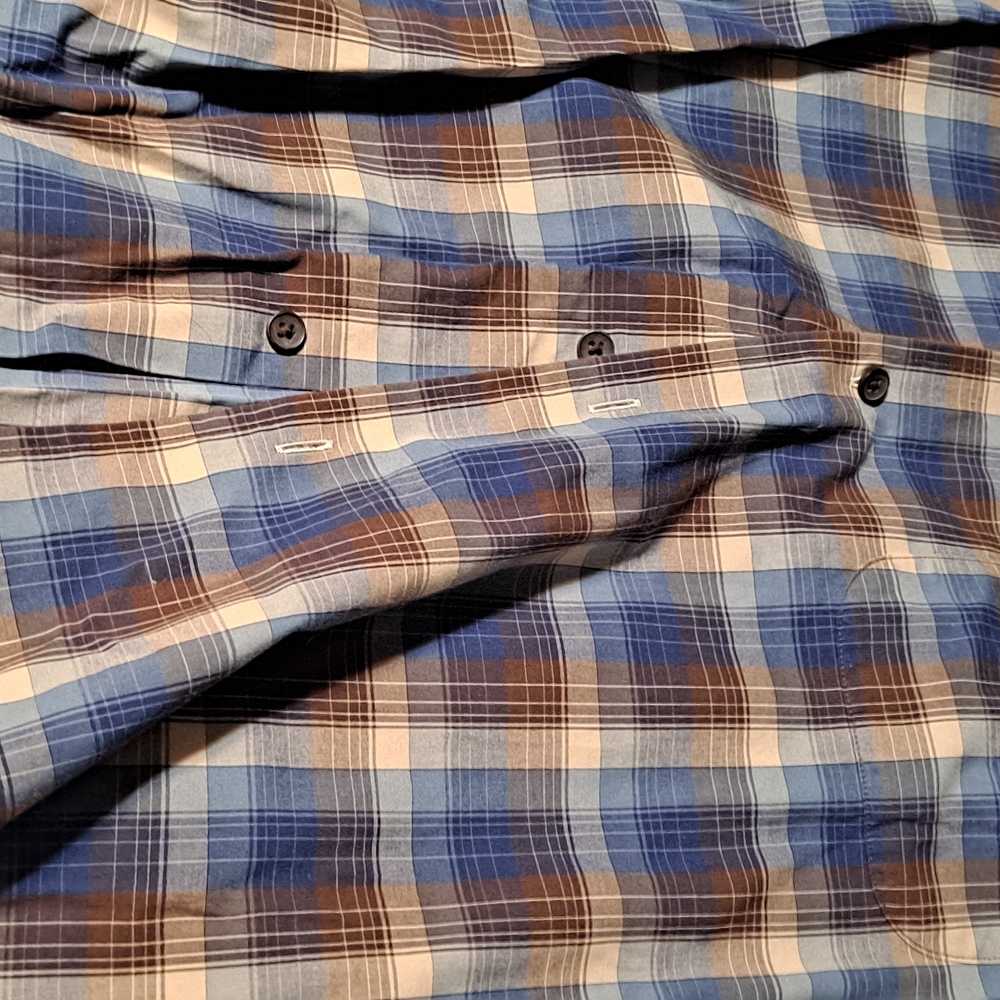Jos. A. Bank Blue and Brown Checkered Shirt - Picture 3 of 5